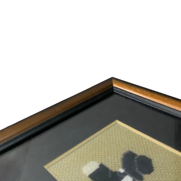 Amish Wall Decor Vintage Needlepoint Traditional Dressed Farmhouse Black White - Picture 3 of 16